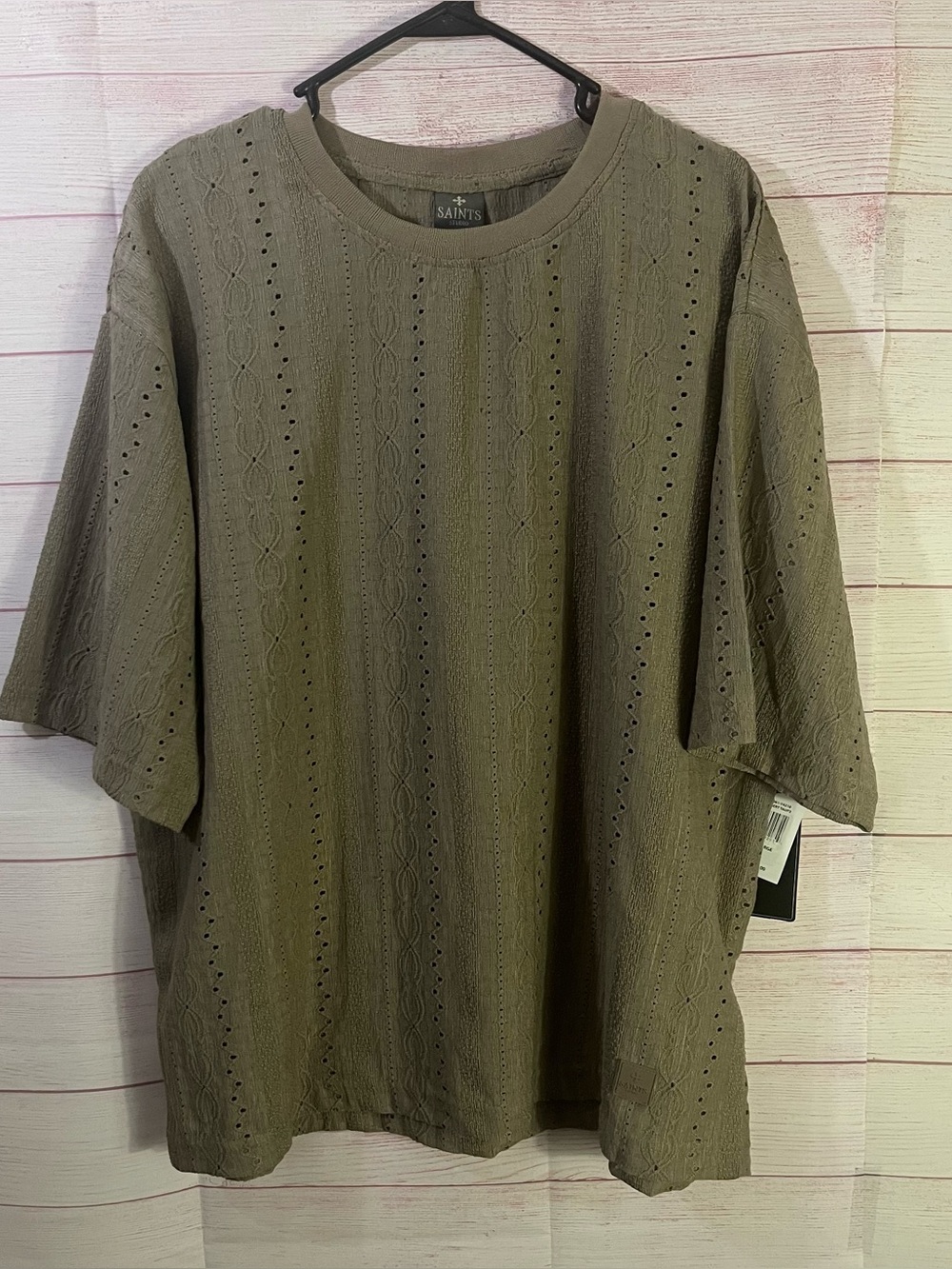 Saints Studio NWT Desert Taup2 Short Sleeve Shirt Size XL